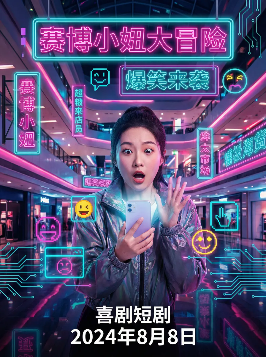 看片 搞笑喜剧短剧 - 赛博小妞大冒险海报